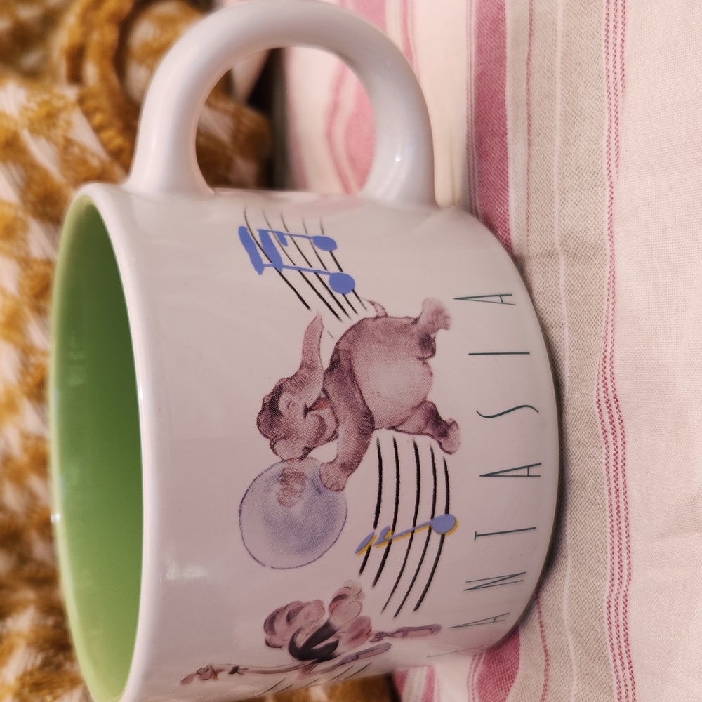 Disney Fantasia Mug Cheeky Whimsy Music Bars and Notes Classic Painterly